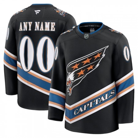 Mænd NHL Washington Capitals Trøje Tilpasset 2024-25 Fanatics Premium Sort Tredje